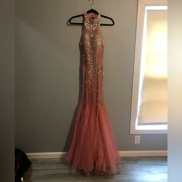 Camille La Vie Dresses | Camille La Vie Pink Embellished Mermaid Style Cutout Prom Dress Size 2 | Color: Pink | Size: 2 | Blondiecierra14'S Closet
